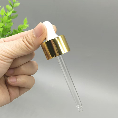 カスタムカラー 18mm 24mm アルミニウム 閉め込み エッセンシャルオイルボトルのためのプラスチックドロッパー