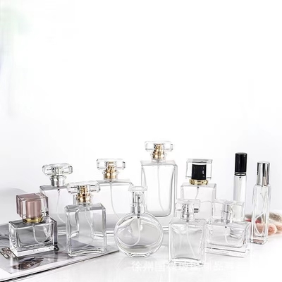 30ml 50ml 75ml キュービック形ガラス 香水霧瓶 輝くキャップ