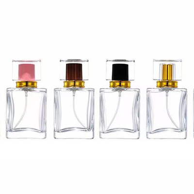 30ml 50ml 75ml キュービック形ガラス 香水霧瓶 輝くキャップ
