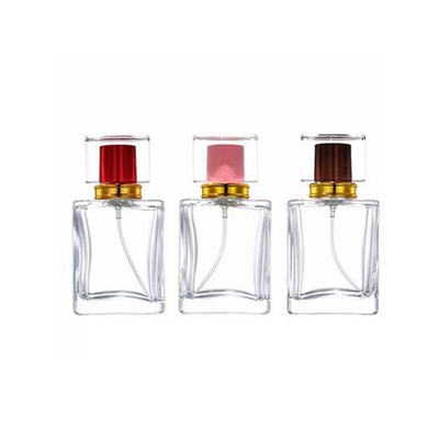 30ml 50ml 75ml キュービック形ガラス 香水霧瓶 輝くキャップ