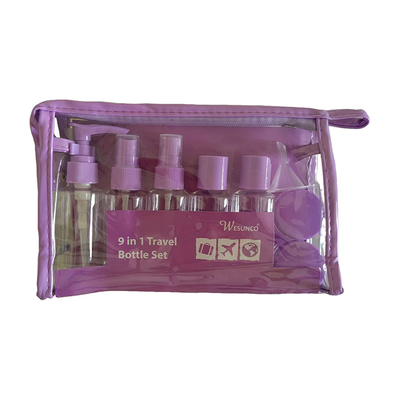 60ml 9pcsセット プラスチック旅行セット ボトル容器 ローションポンプ スプレー フリップキャップ ボトルボトル