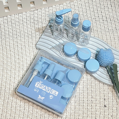 7個入り トラベルサイズ トイレタリーセット パーソナルボトル スクリューキャップ ポータブルプラスチック スプレー