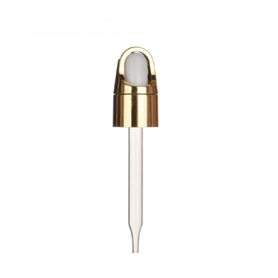 Wholesale 18mm 24mm Silver Gold Glass Plastic Pipette Press Down Type Plastic Dropper