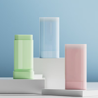 金属スプリングボトム充填20gプラスチックデオドラントバームスティック容器、カラー作成可能