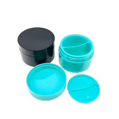 PP Plastic 50g+50g Customized Color Double Layer Cream Jar For Skin Care