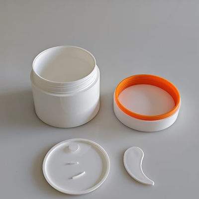 PP Plastic 120g 200g Double Layer Cream Jar With Spoon For Personal Care