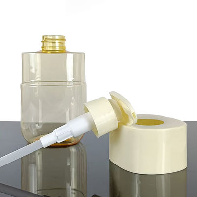 高品質ショルダー袖付き正方形PET化粧品ボトル 大容量300ml カスタマイズ対応