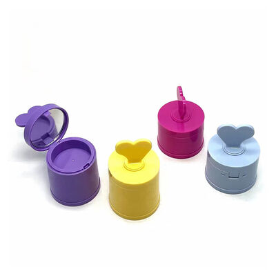 チーク＆ヘアライン用パフ＆ミラー付き包装の卸売4Gプラスチック円筒形パウダーケース