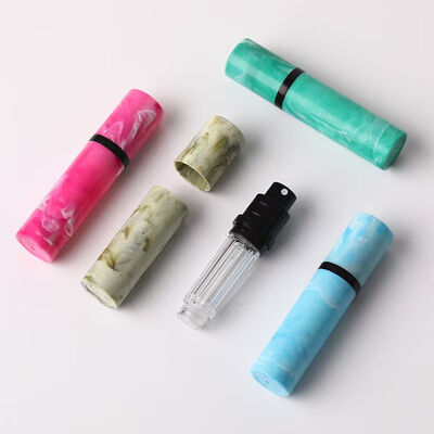5ml Marble Pattern Plastic Bottom Fill Perfume Atomizer Portable Pocket Refillable Travel Fragrance Mist Spray