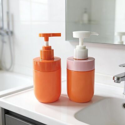 200ml Orange PET Lotion Pump Bottle Custom Color Pump Dispenser Bottle for Hand Soap Body Wash Shampoo