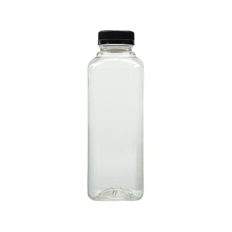 16oz空の正方形ペット透明な帽子が付いているプラスチック飲料のびん